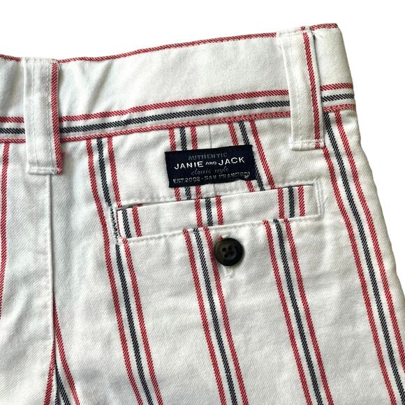 Janie and Jack Striped Shorts Navy Blue Red Adjustable Waist Cotton Boys 3 - Picture 6 of 6